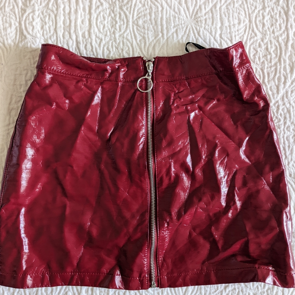 Leather mini skirt